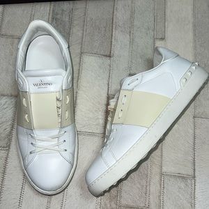 Valentino Garavani White and Cream Sneakers